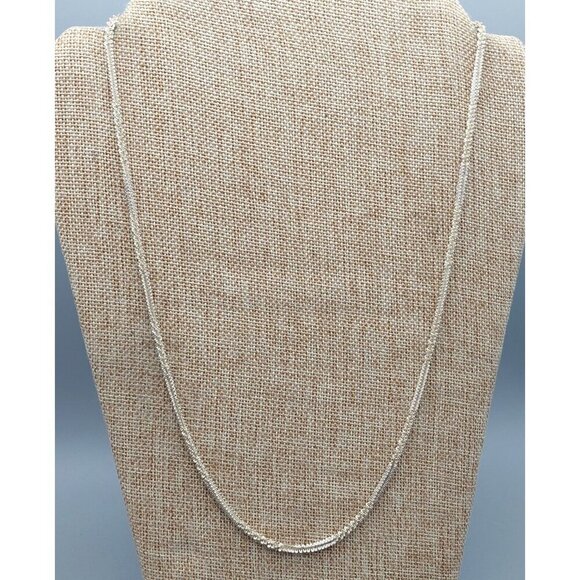 Unique Silver Tone Twisted Chain Rope Necklace Chain 24 Inches Long - Picture 8 of 10